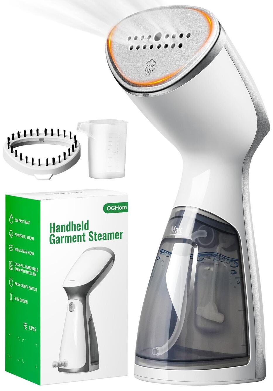 OGHom Handheld Garment Steamer Fast Heat Powerful Steam Portable Wrinkle Remover